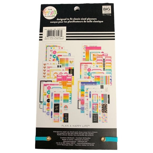 The Happy Planner Color Me Happy Sticker Pack 561 Colorful Stickers - Picture 2 of 2